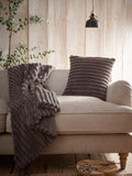Appletree charcoal faux fur cushion 43cm (British brand)