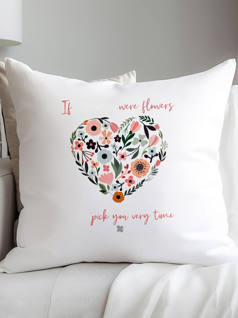 Koko Blossom personalised floral heart cushion 45x45cm, UK version
