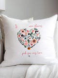 Koko Blossom personalised floral heart cushion 45x45cm, UK version