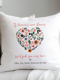 Koko Blossom personalised floral heart cushion 45x45cm, UK version