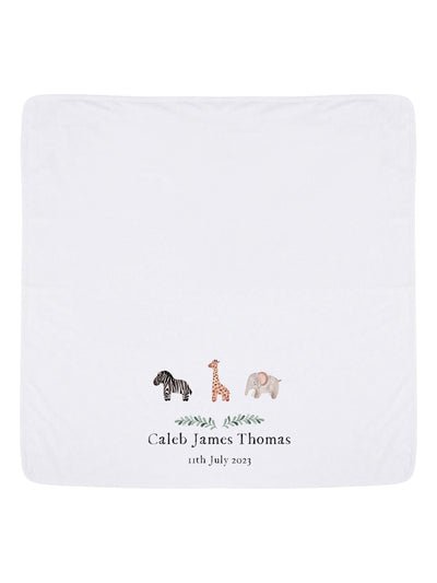 Next Koko Blossom Personalised Safari Cotton Baby Blanket 74x74cm- Buy online at McGrocer