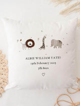Next Koko Blossom New Baby Safari Personalised Cotton Cushion 45x45cm- Buy online at McGrocer