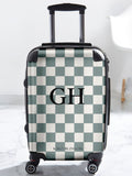 Koko Blossom personalised checkerboard suitcase with initials, UK version