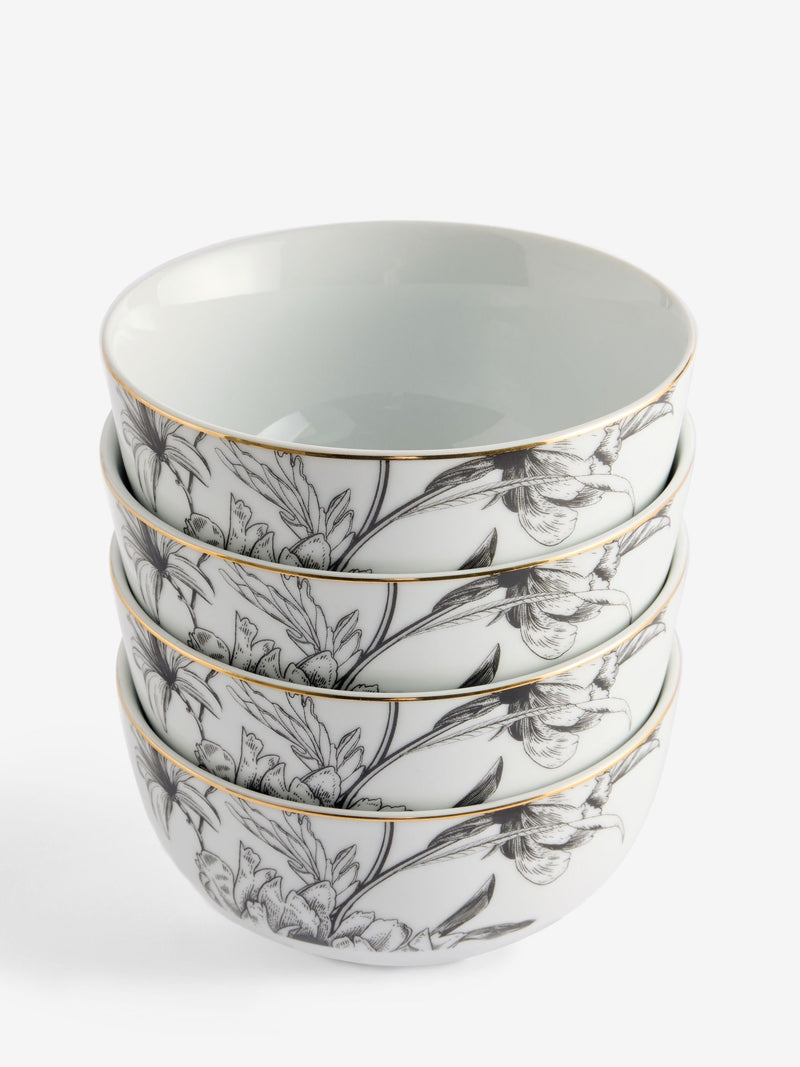 Lipsy white floral cereal bowls set of 4, UK version