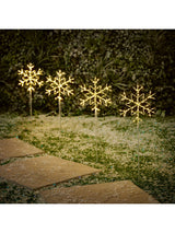 Next Premier Decorations Set of 4 Snowflake LED Outdoor Path Lights- Buy online at McGrocer