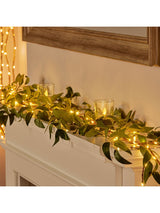 Next Premier Decorations Ltd Green Leaf Garland with Warm White Micro Brigh Lights Christmas Lit Garland 1.5m- Buy online at McGrocer