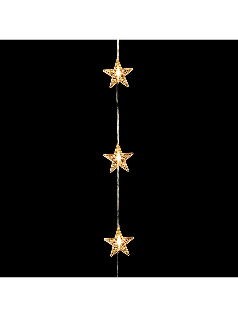 Premier Decorations white stars warm LED curtain lights 120cm, UK version