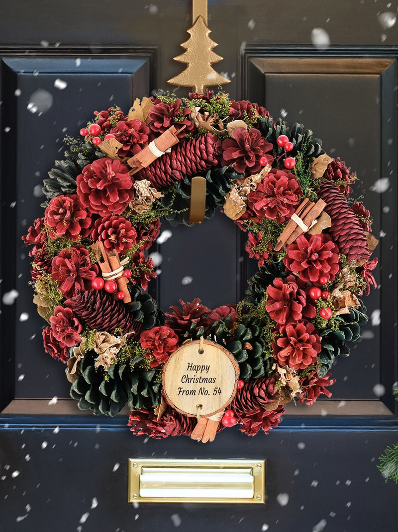 Dibor Personalised Christmas Wreath 39cm, imported from the UK