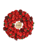 Dibor Personalised Christmas Wreath Russet Pinecones 35cm, imported from the UK