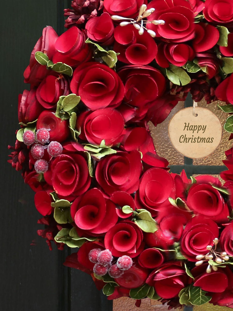 Dibor Personalised Christmas Wreath Russet Pinecones 35cm, imported from the UK