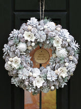 Next Dibor Personalised Christmas Wreath White Door Wreath 35cm- Buy online at McGrocer