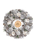 Dibor Personalised Christmas Wreath White 35cm, imported from the UK