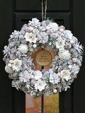 Dibor Personalised Christmas Wreath White 35cm, imported from the UK