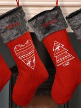 Next Dibor Red Personalised Love Heart Knitted Christmas Stocking- Buy online at McGrocer