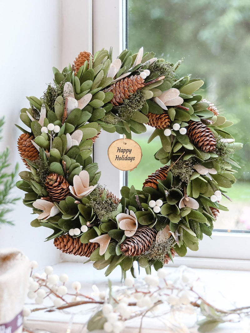 Dibor Personalised Christmas Wreath 35cm, imported from the UK