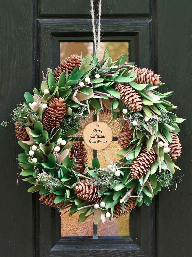 Dibor Personalised Christmas Wreath 35cm, imported from the UK