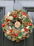 Dibor personalised Christmas wreath 38cm - British product
