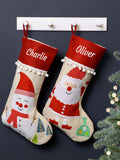 Dibor personalised Christmas stocking with pompom border - British product