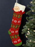 Dibor personalised Christmas stocking with wooden tag - British product