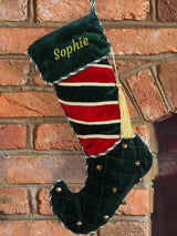 Next Dibor Personalised Velvet Christmas Stocking Elf Boot 45 x 20 cm- Buy online at McGrocer