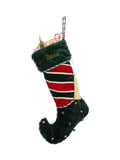 Dibor personalised velvet Christmas stocking with bells - British product