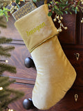 Dibor personalised velvet Christmas stocking H46xW26cm - British product