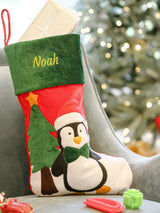 Next Dibor Personalised Christmas Stocking Penguin Design- Buy online at McGrocer