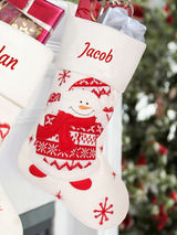 Next Dibor Personalised White Snowman Christmas Stocking H40 x W20cm- Buy online at McGrocer