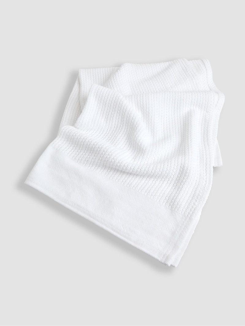 JoJo Maman Bébé white woven cellular blanket (British brand)