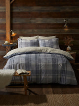 Fusion Grey Mulford Check Plush Duvet Cover Set