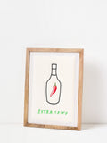 Oliver Bonas Multi Extra Spicy Embroidered Framed Wall Art