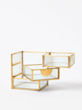 Oliver Bonas gold glass swivel tiered jewellery box, imported from the UK