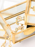 Oliver Bonas gold glass swivel tiered jewellery box, imported from the UK
