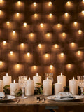 Lights4fun TruGlow bronze ombre LED pillar candle trio 15cm, UK version