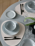 12 Piece Dove Grey and White Oven-Safe Dinner Set