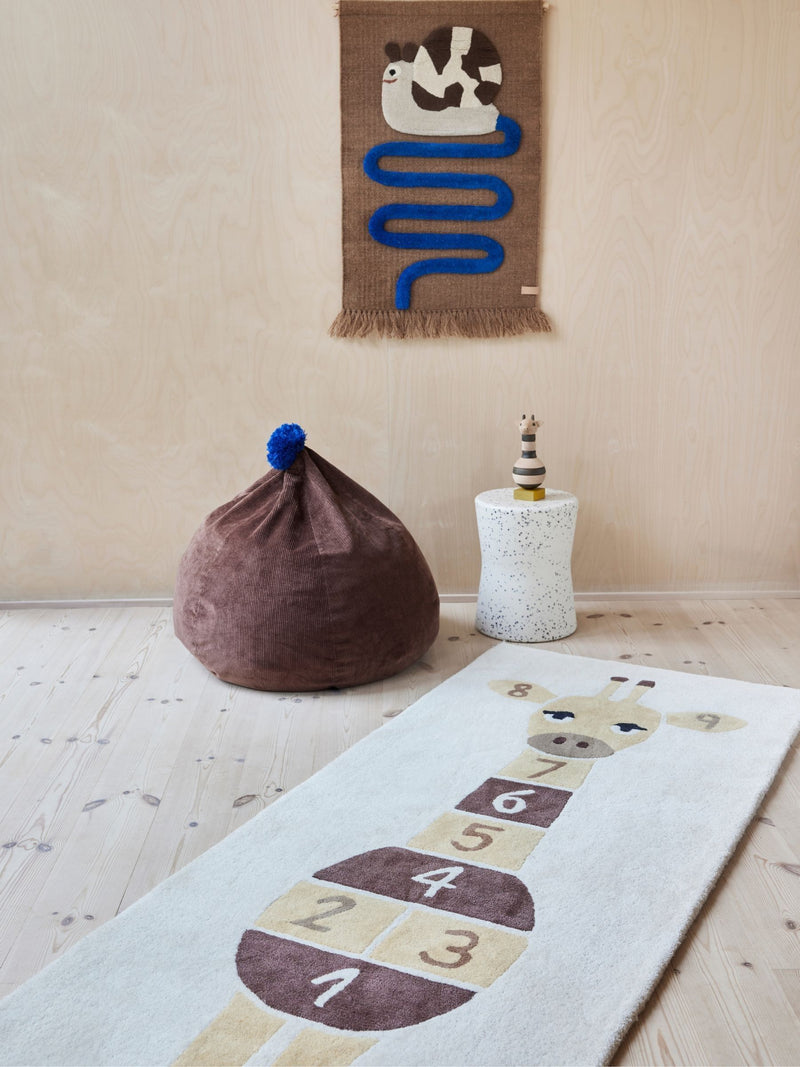 OYOY Mini Yellow Giraffe Hopscotch Rug - British product