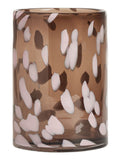 OYOY Living Smoke Jali Hurricane glass lantern 13x13x19cm, imported from the UK