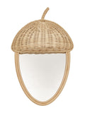 OYOY Mini Acorn Rattan Wall Mirror 42x31x8cm, imported from the UK