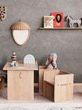 OYOY Mini Acorn Rattan Wall Mirror 42x31x8cm, imported from the UK