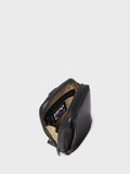 OSPREY LONDON black leather compass sling bag, imported from the UK