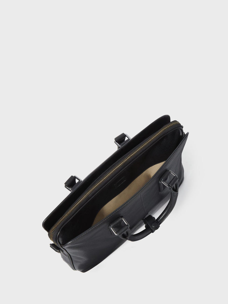 Osprey London black leather laptop bag (British brand)