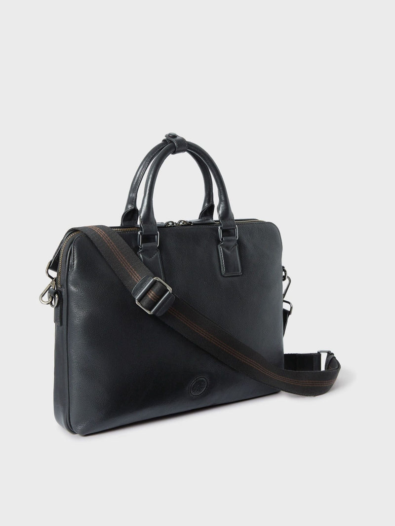 Osprey London black leather laptop bag (British brand)