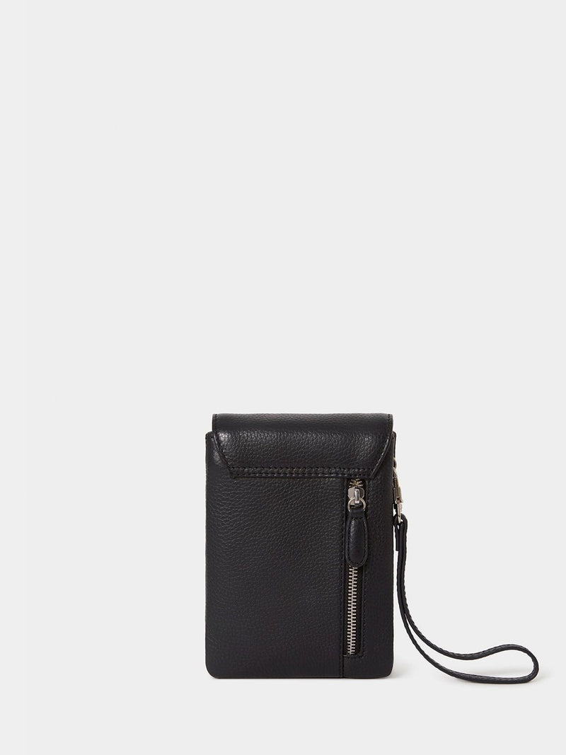 Osprey London Black Madison leather phone bag, UK version