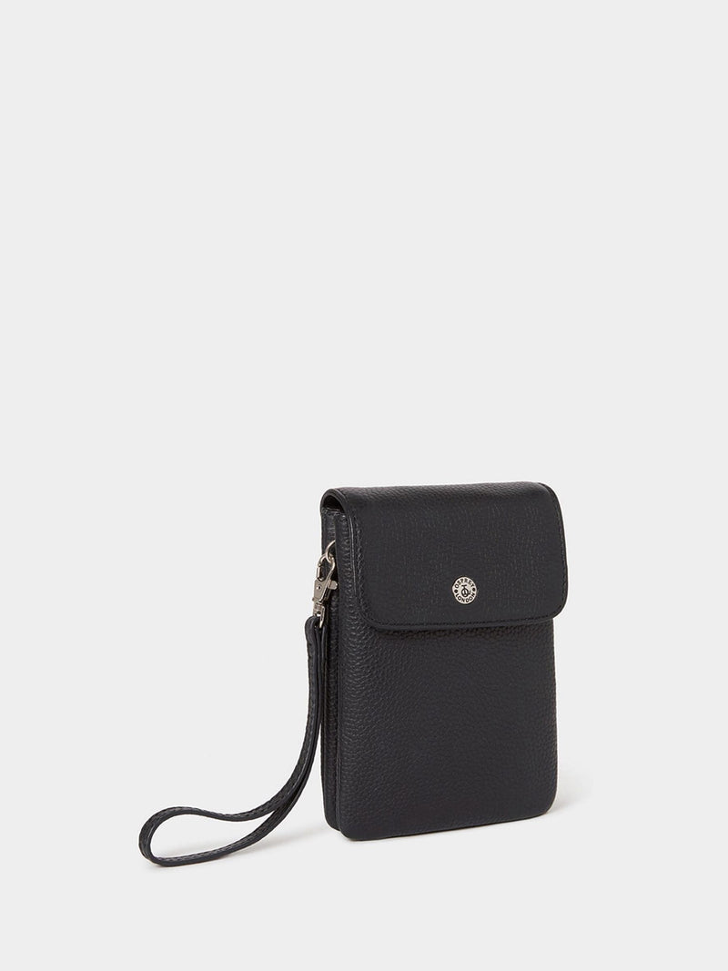 Osprey London Black Madison leather phone bag, UK version