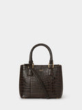 Osprey London Adaline Mini leather grab bag in dark brown, UK version