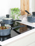 Russell Hobbs Blue Nightfall Stone saucepan set, imported from the UK