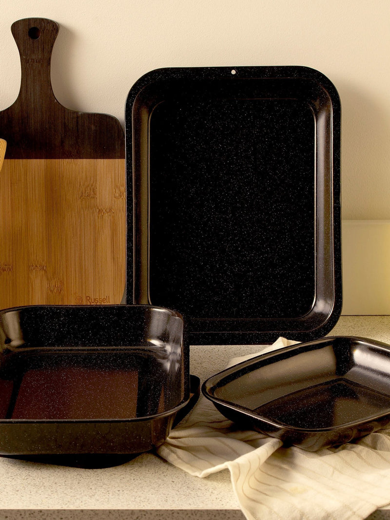 Russell Hobbs black roaster and chop 3 piece set, imported from the UK