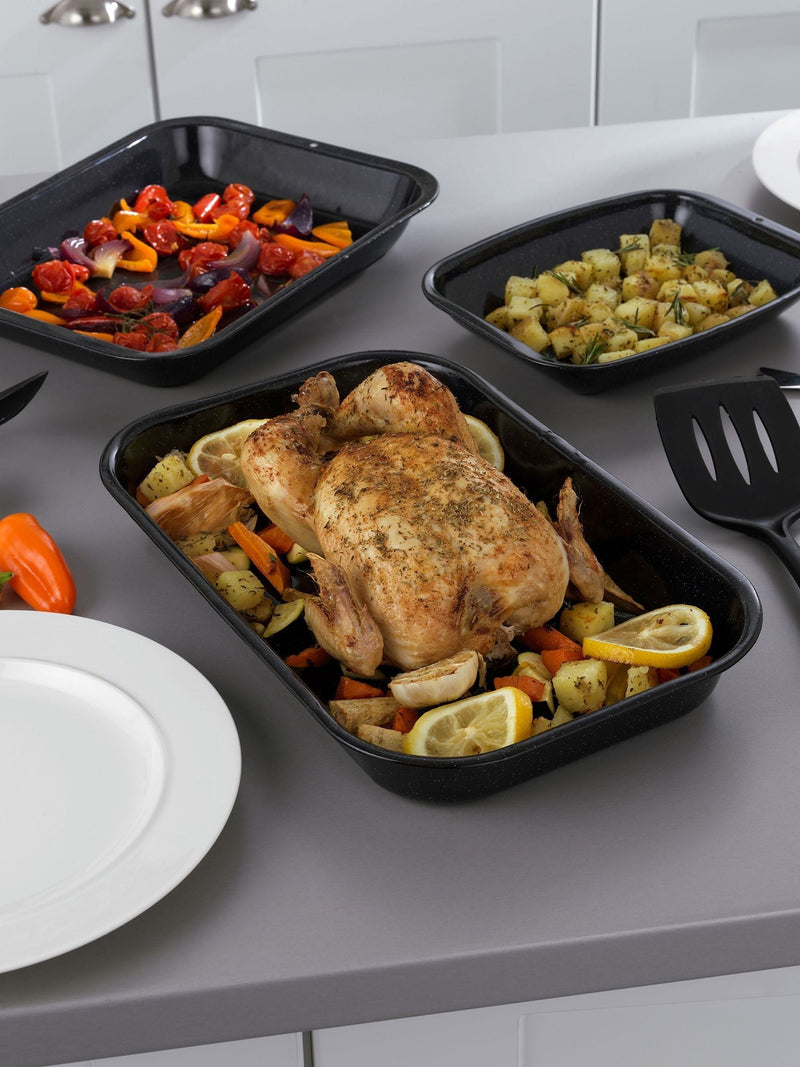 Russell Hobbs black roaster and chop 3 piece set, imported from the UK