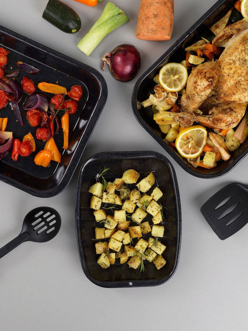 Russell Hobbs black roaster and chop 3 piece set, imported from the UK