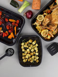 Russell Hobbs black roaster and chop 3 piece set, imported from the UK